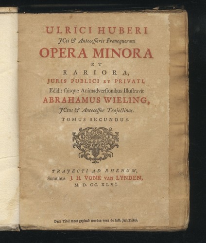 Ulrici huberi opera - huberi,